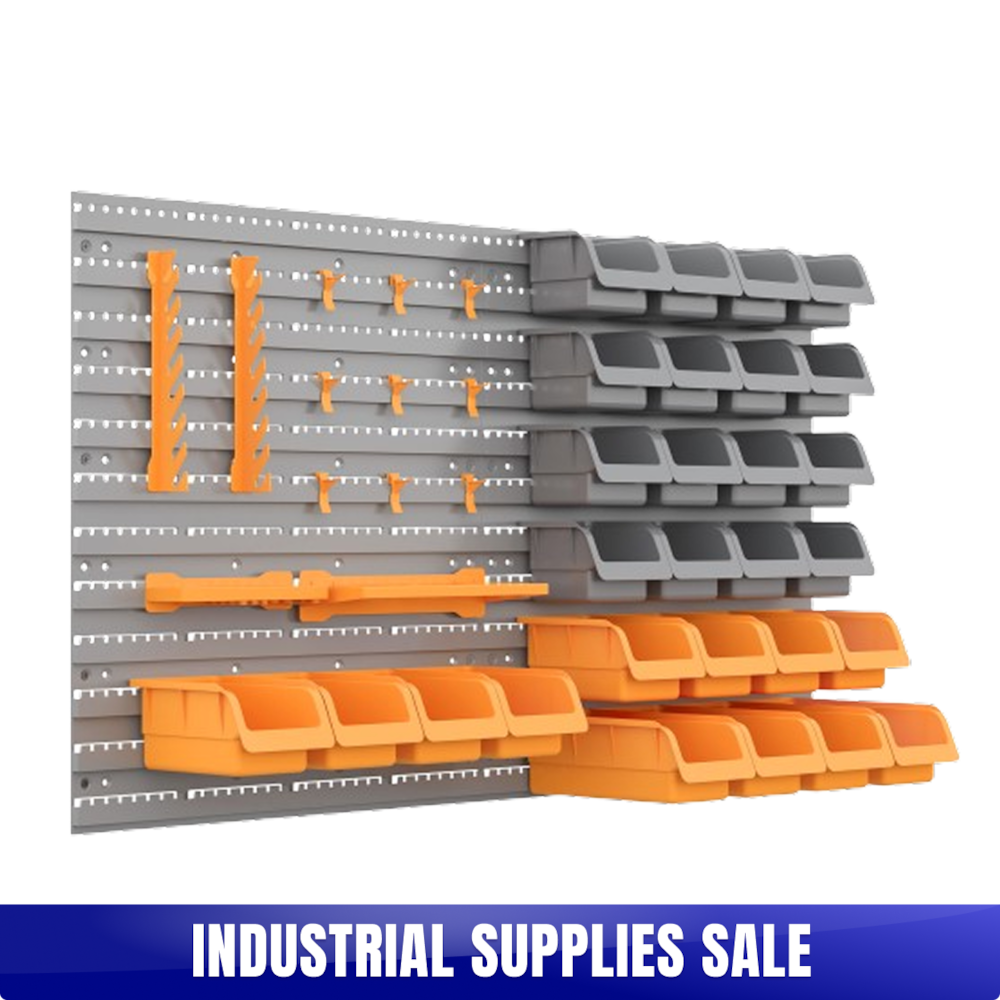 44 Piece Wall Mounted Pegboard Tool Organizer Rack Kit_4Dock